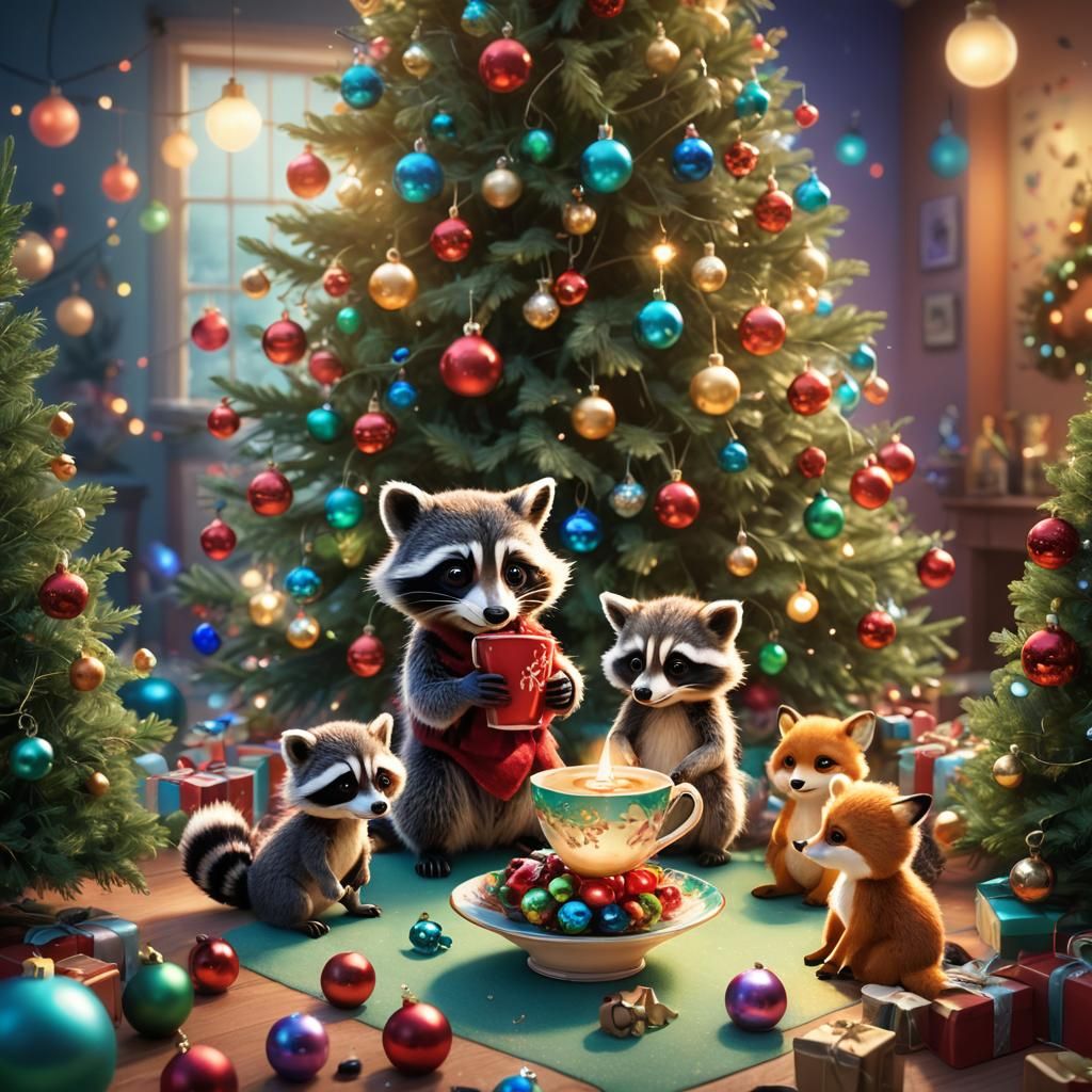 Animal Friends Celebrate Christmas in Pixar Style