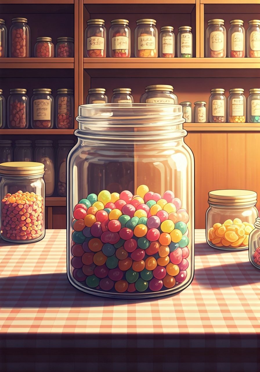 Anime Style Jelly Bean Jar Still Life