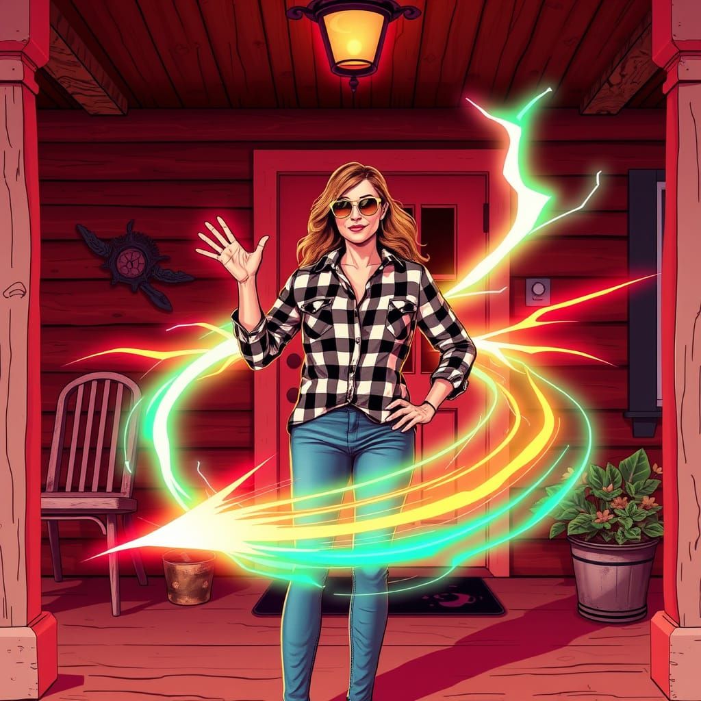 Charismatic Woman Creates Psychic Barrier in Futuristic Styl...