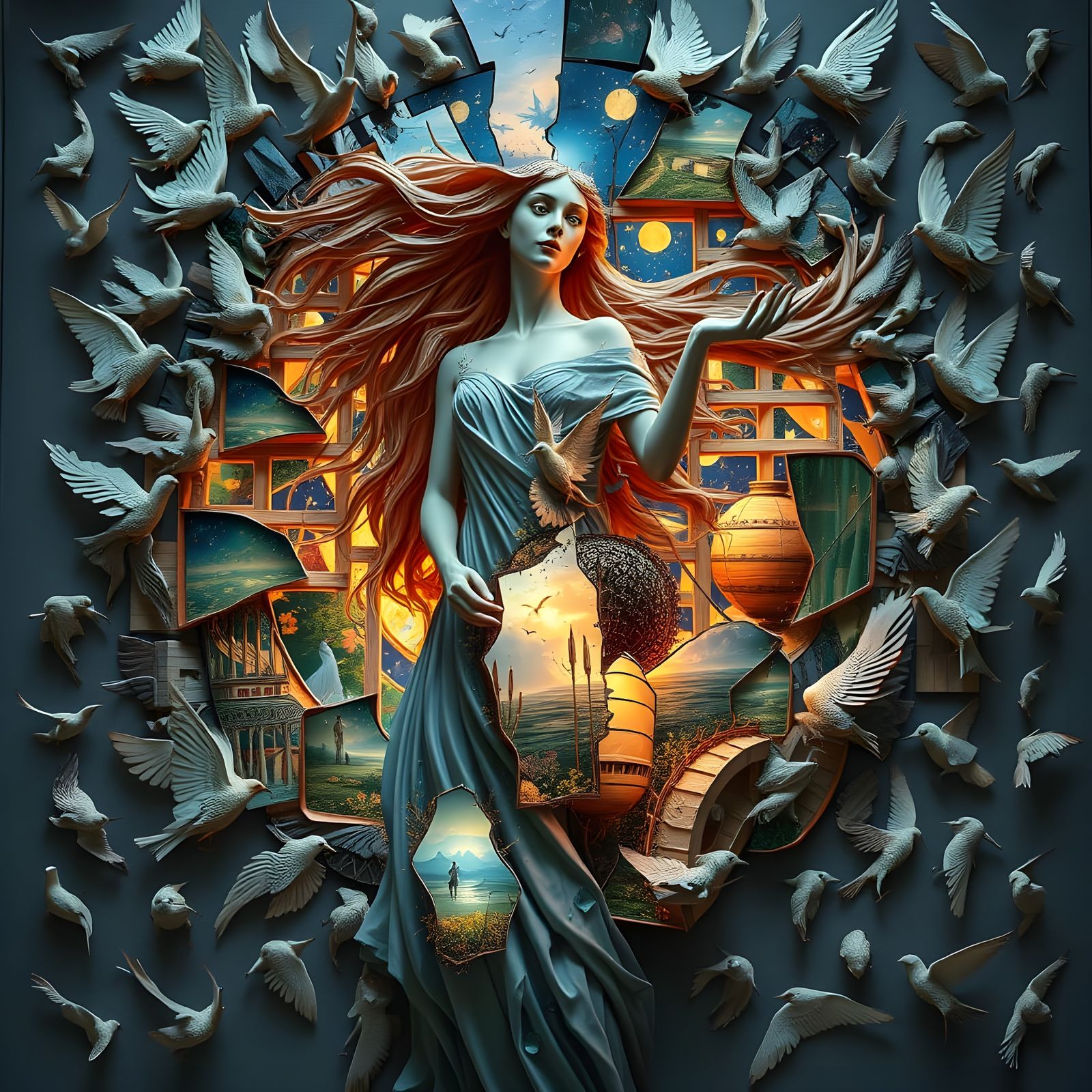 Surreal Fragmented Sculpture in Bio Art Style