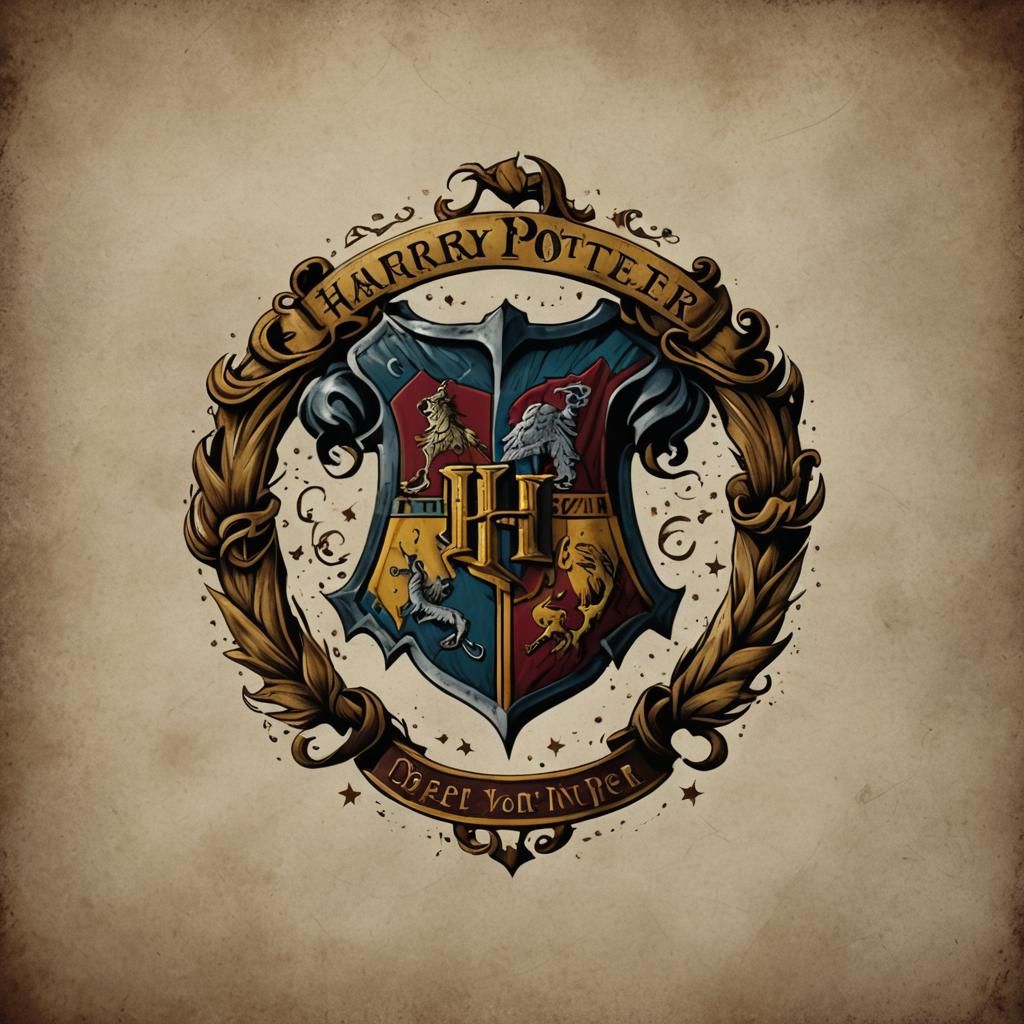 Harry Potter and Gryffindor Logo Art