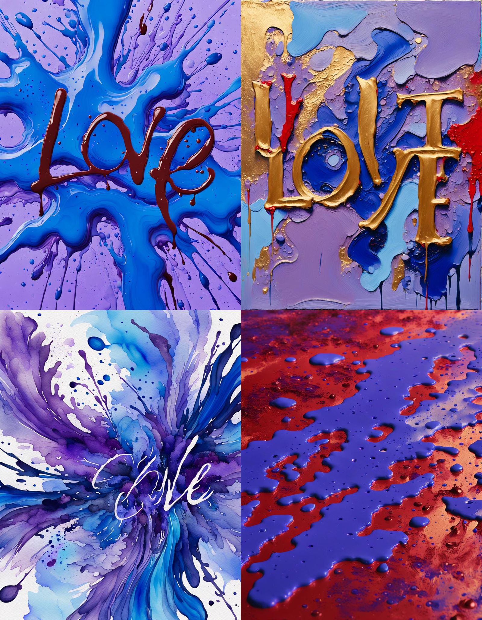 Abstract Blood Splashes with 'Unexpected Love'