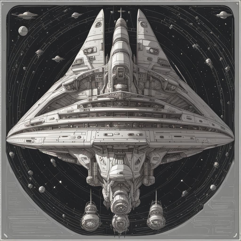 Titanic-like Spaceship Soaring Through Space