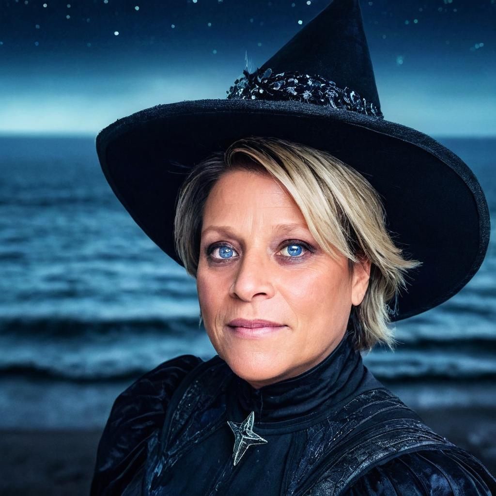 Gothic Witch Portrait with Black Panther