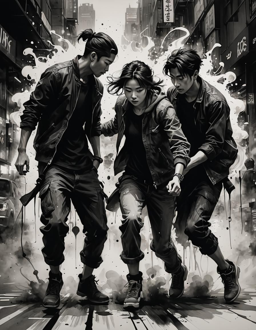 Dynamic Ink Painting with Motion Blur