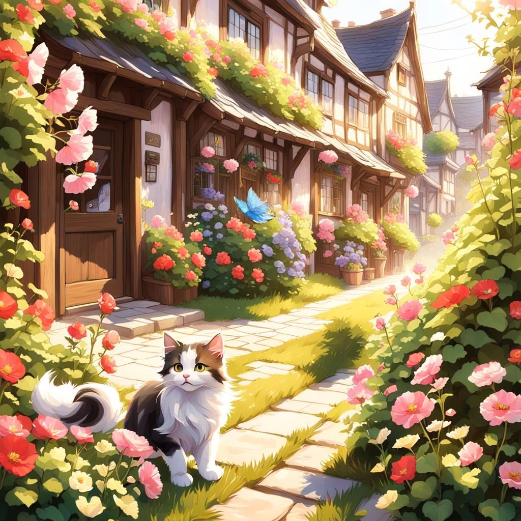 Calico Kitten's Anime Adventure in English Village