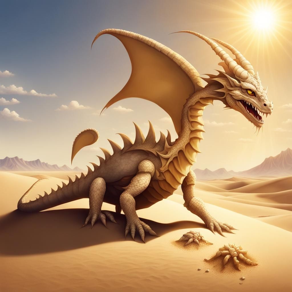 Happy Sand Dragon in Desert Sunlight