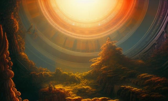 Epic Cel-Shaded Tower with Dramatic Lighting