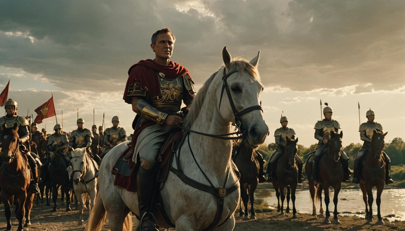 Julius Caesar Crossing the Rubicon in Classical Realism