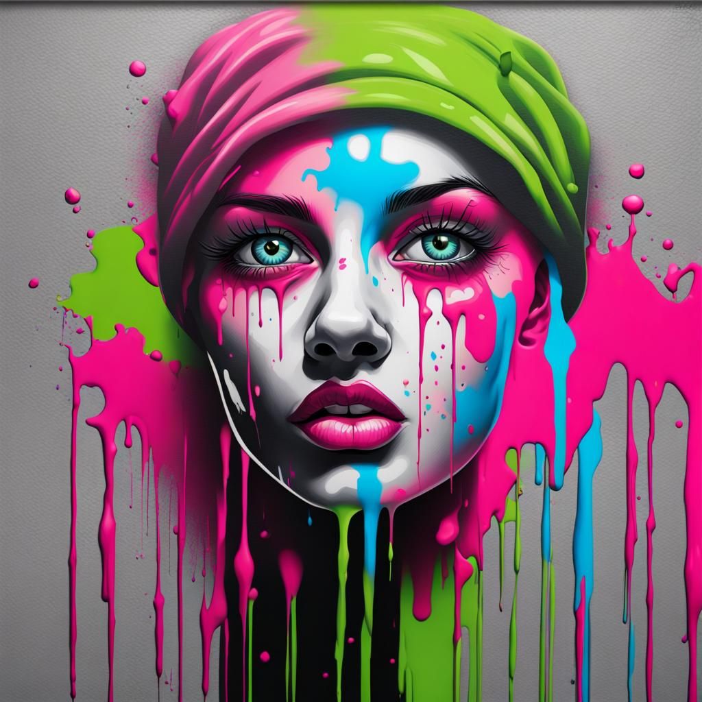 Love Graffiti with Neon on Gray Wall