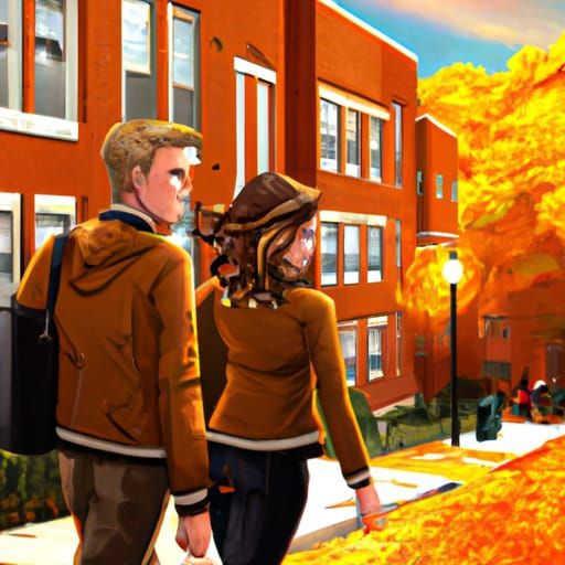 Autumn Street Scene in Washington, Hyperdetailed Concept Art