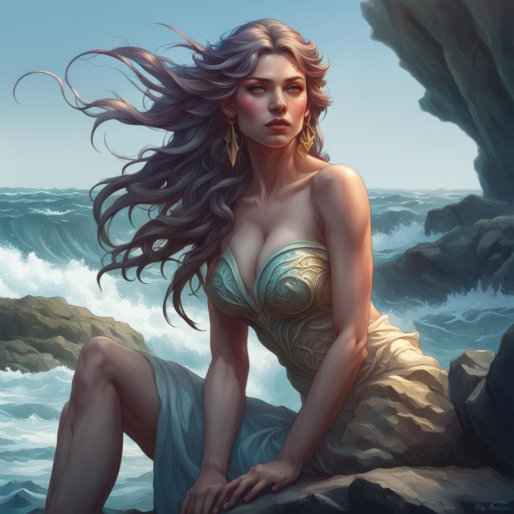 Enchanting Siren Portrait in Volumetric Lighting