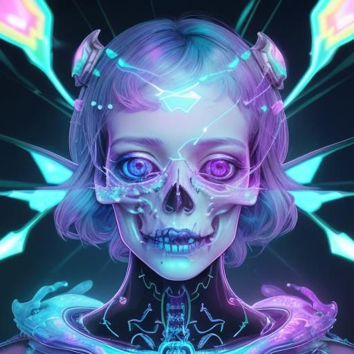 Translucent Skull Filled with Opaline Dreams