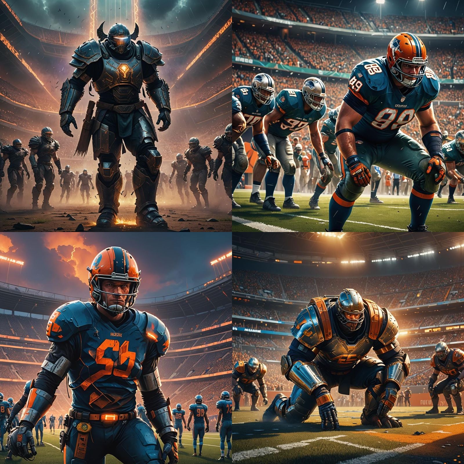 Offensive Lineman at Scrimmage: Fantasy Concept Art