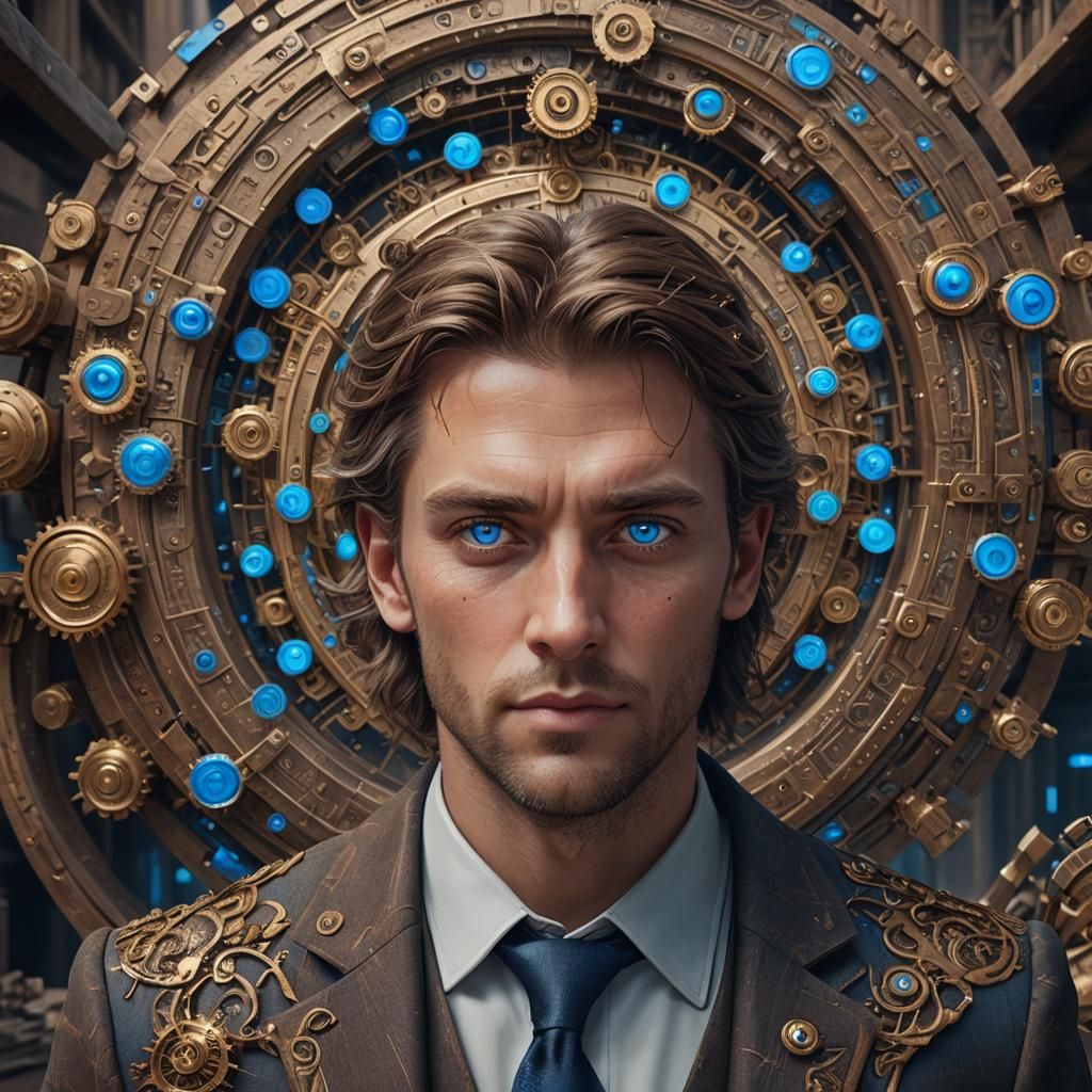 Detailed Portrait of a Man in Finance, Digital Art