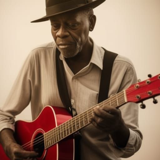 Robert Johnson dancing at the Crossroads, make the guitar re...