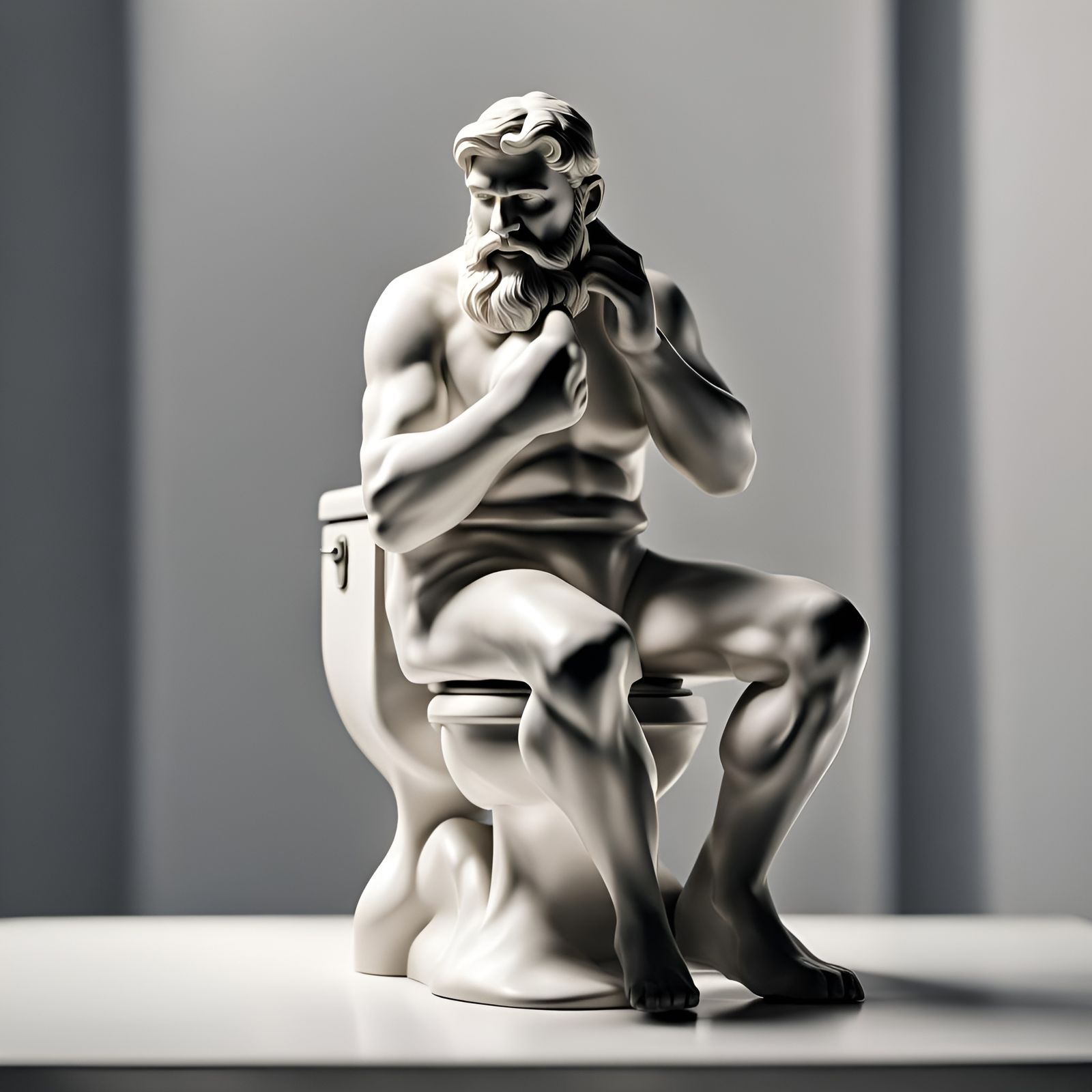 Surreal Portrait in Monochromatic Pop Art Style