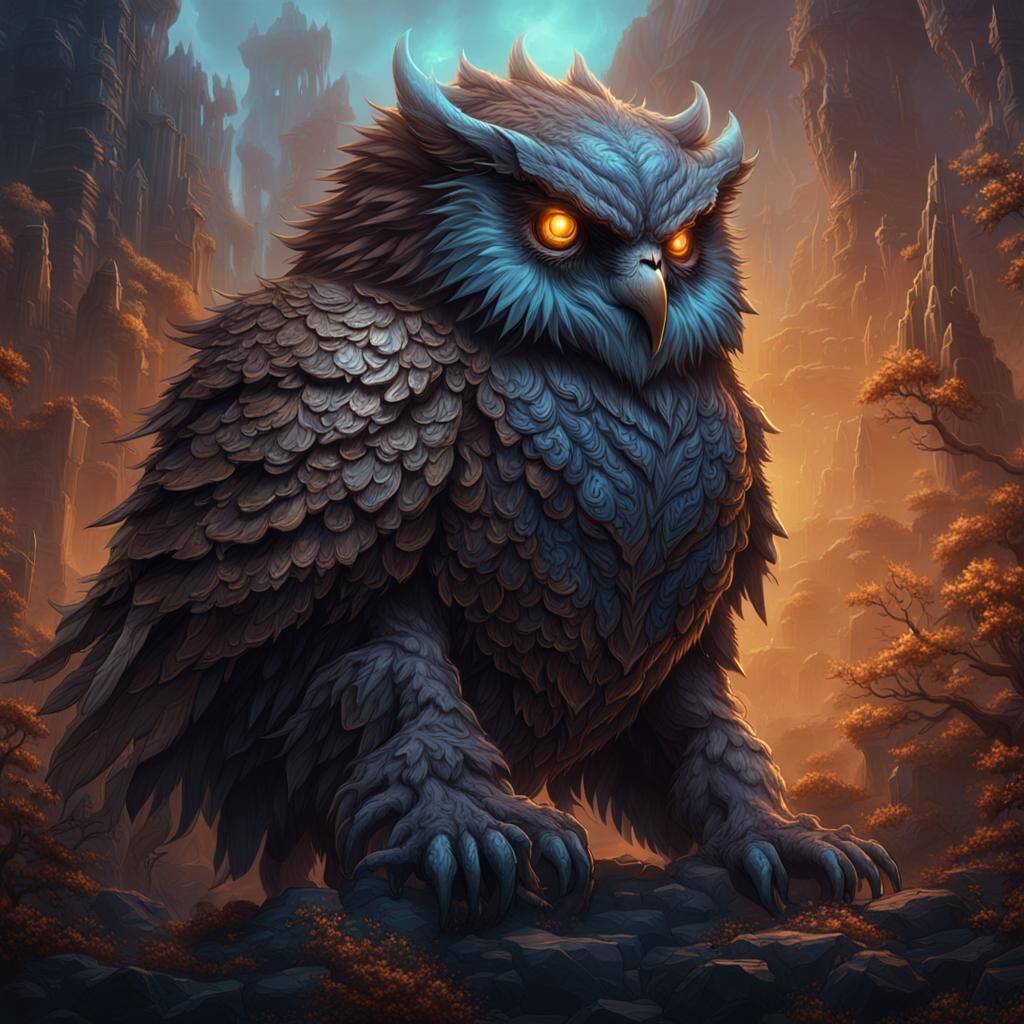 Owlbear Power Metal Band: Fantasy Concept Art