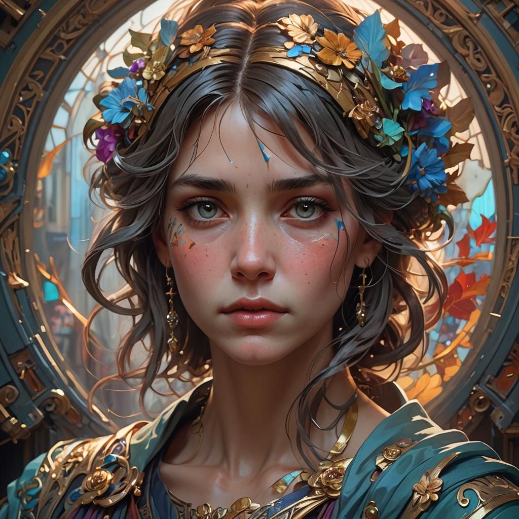 Sad Portrait in Hyperdetailed Digital Art Style