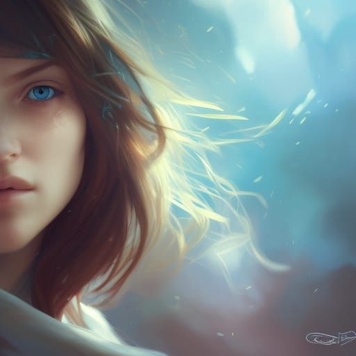 Red Haired Girl Portrait in Hyperdetailed Style