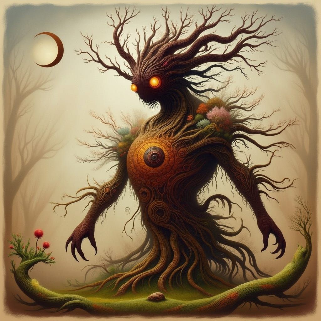 Surreal Arbor Vitae Landscape with Cicada Song