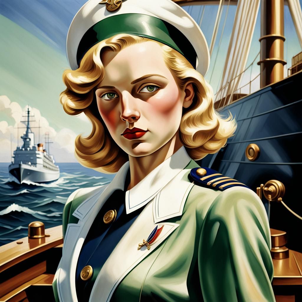 Art Deco Sailor in Tamara de Lempicka Style