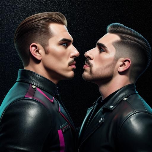 Handsome Men Kissing in Tom of Finland Style
