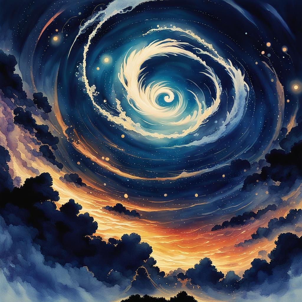 Ethereal Anime Girl in Endless Void