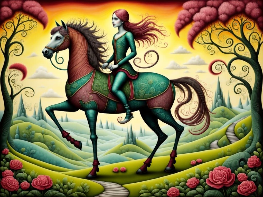Majestic Nine-Legged Centaur in Baroque-Inspired Landscape