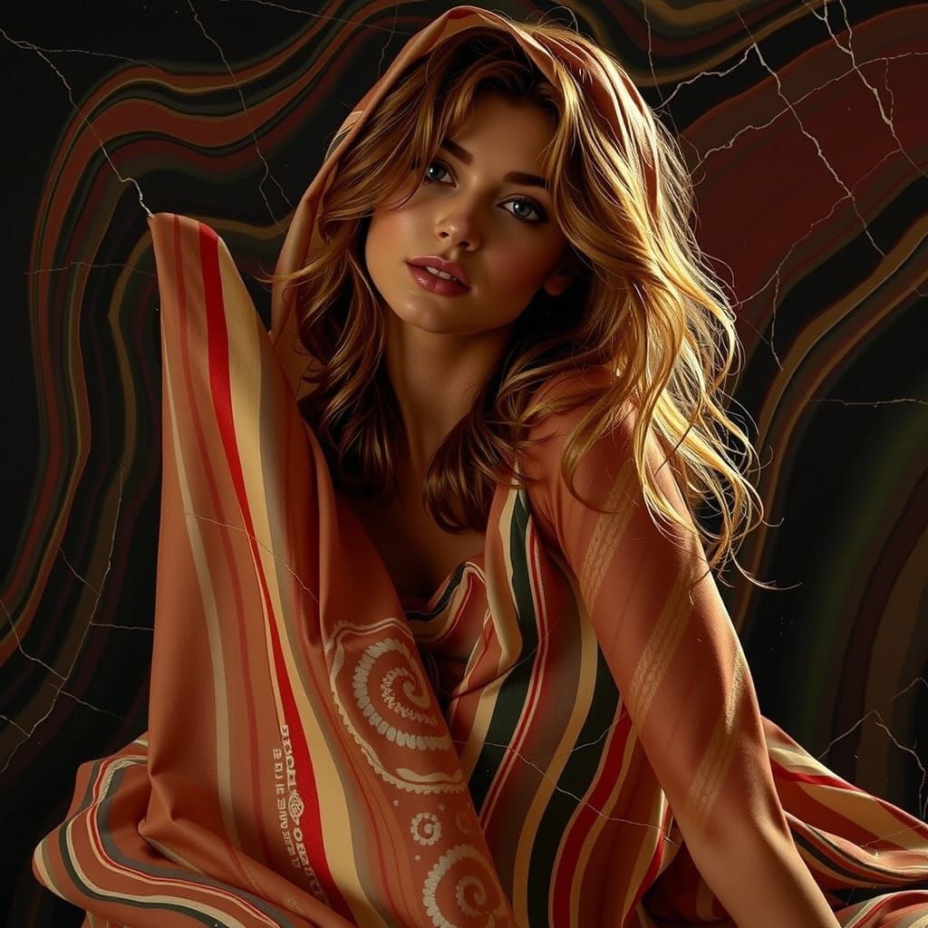 Abstract Swirling Gelato Colors in Bold Geometric Patterns