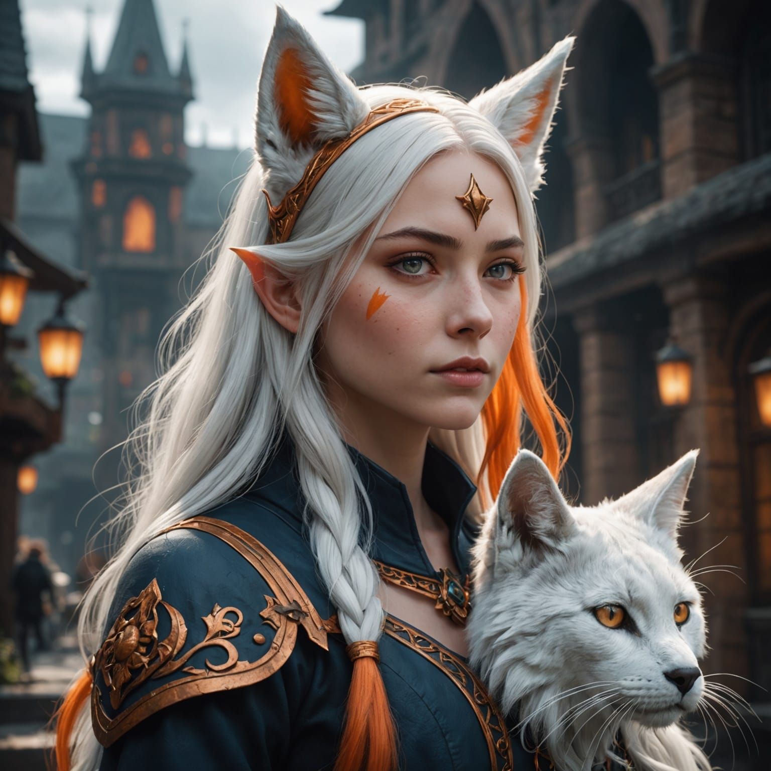 Anime Girls with Animal Ears: Digital Art