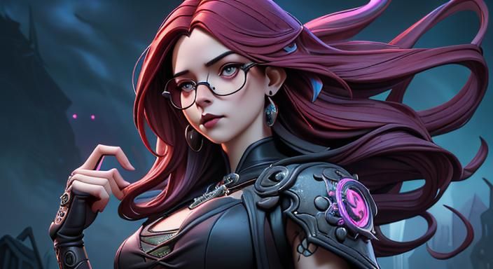 Gothic Portrait of Red-Haired Woman in Nielsen Style