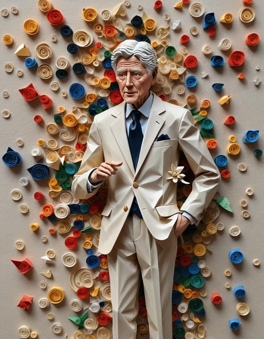 Bill Clinton Figurine in Impressionist Style