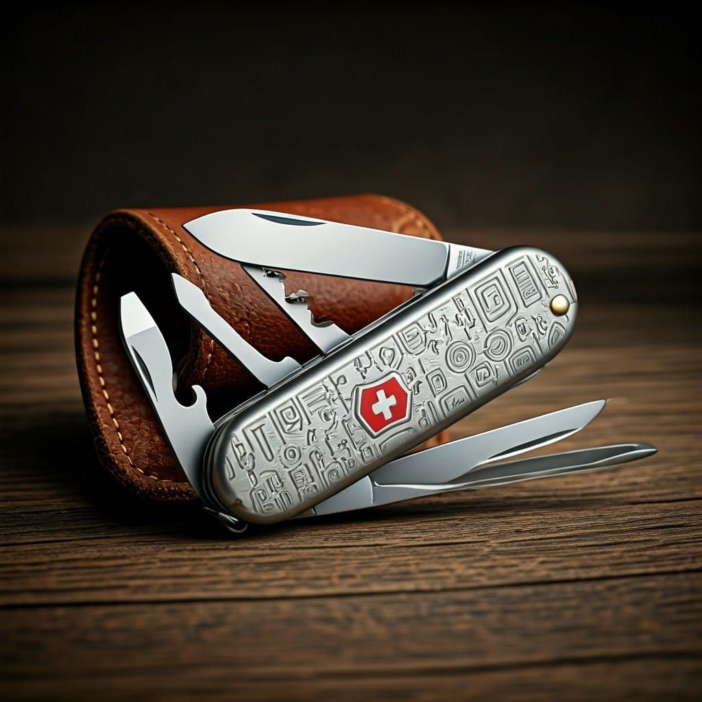 Multifunctional Swiss Army Knife in Industrial Futurist Styl...
