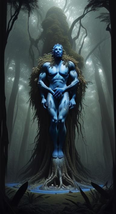 Blue Tane Mahuta Emerges from Forest in Horror Style
