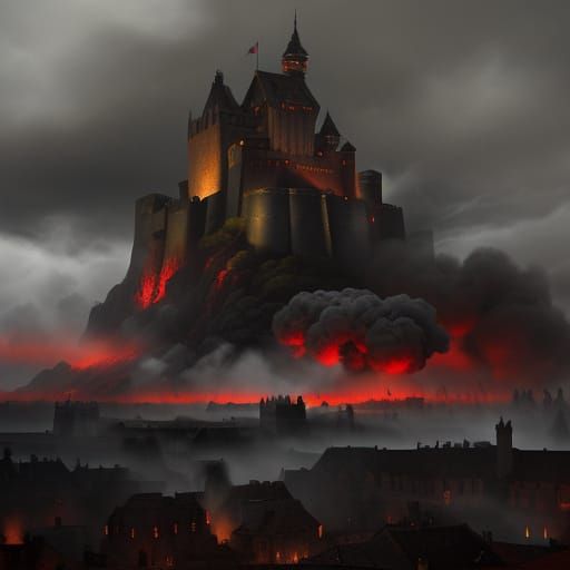 Storming a Fortress in Historical Painting Style