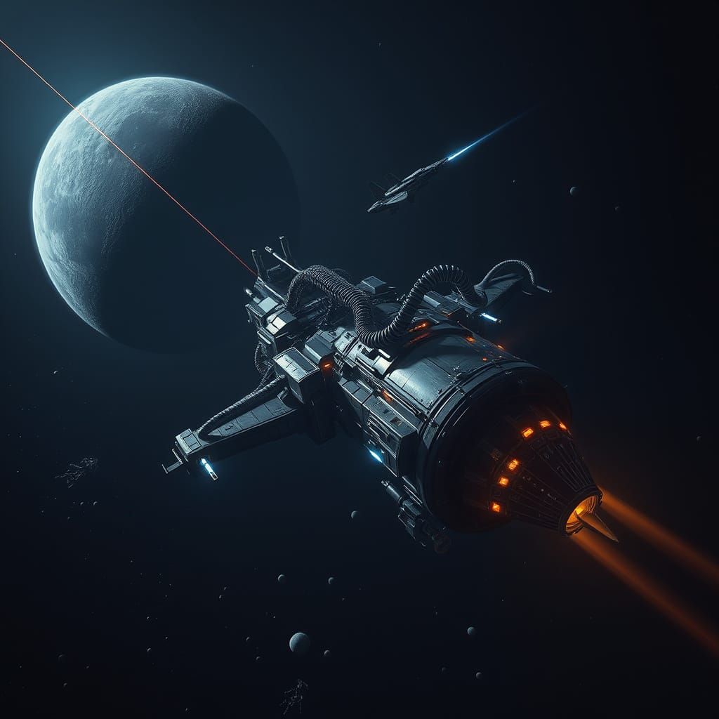 Cyberpunk Space Station on the Dark Side of the Moon