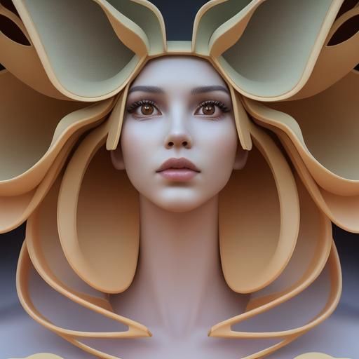 Surreal and Glamorous Woman in 3D