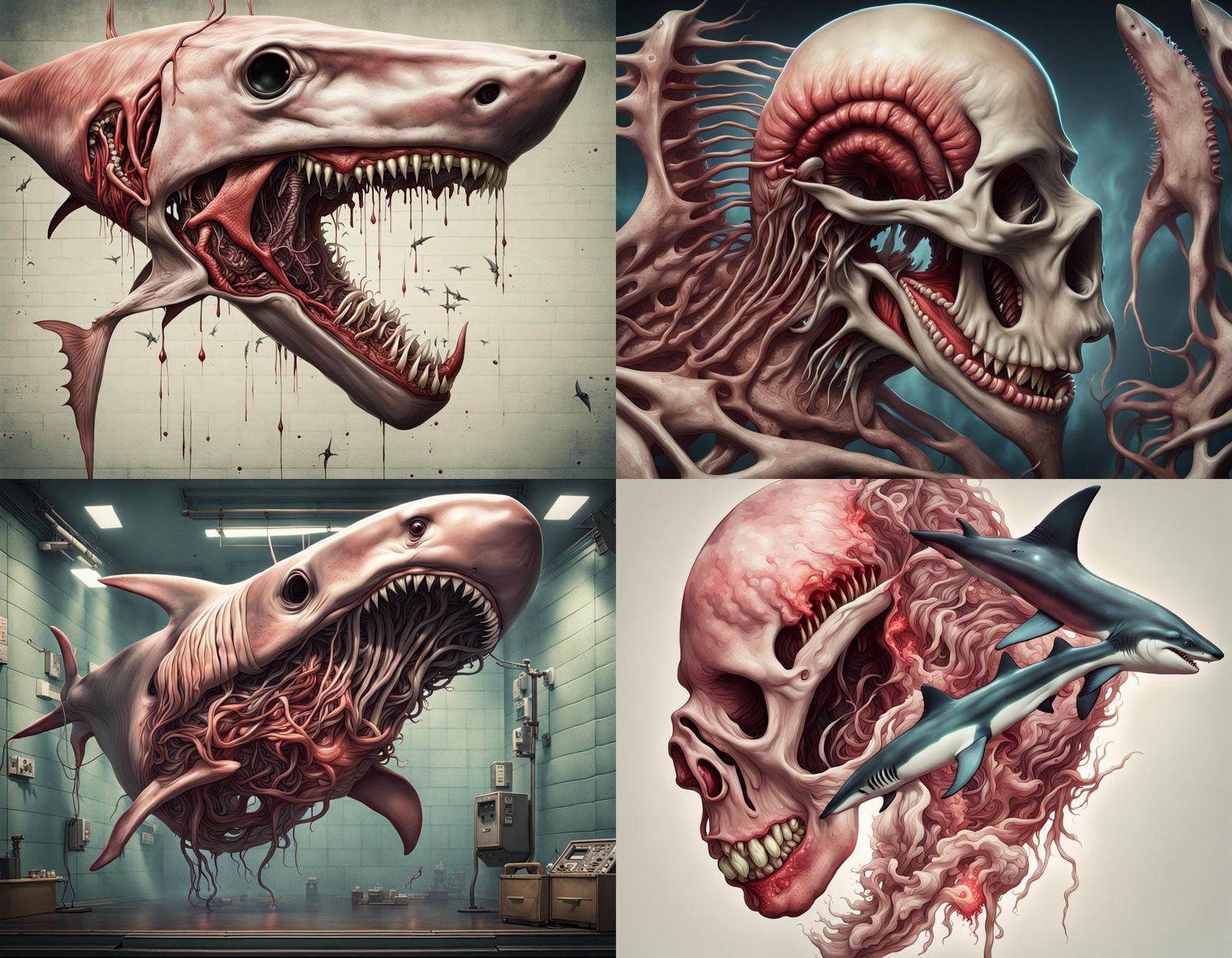 Revolting Horse Organs Shark Fin Horror in 8k HD