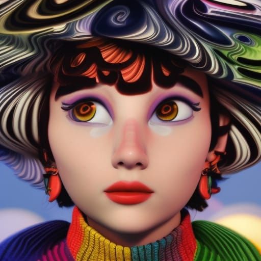 Hyperrealistic Mafalda Digital Art in Vibrant Colors