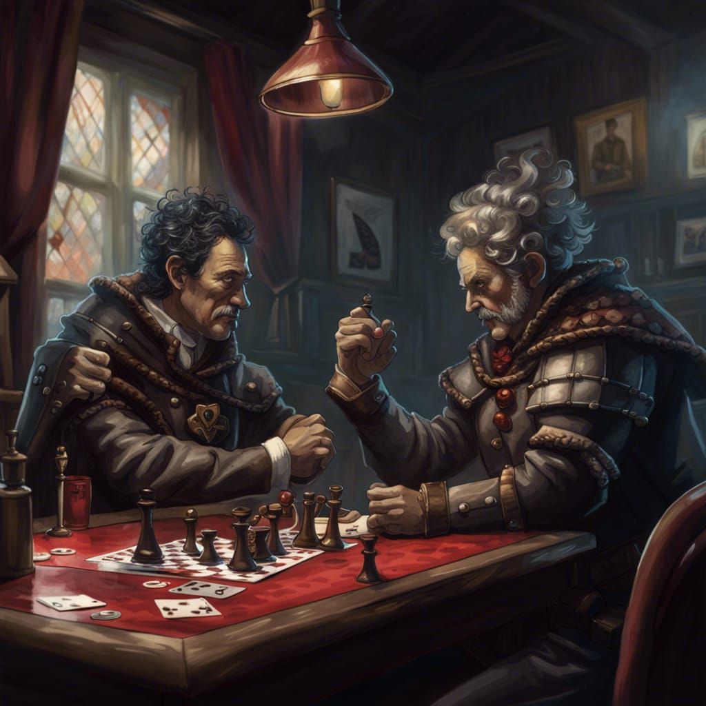 Poker Kings Chess Match in Pub