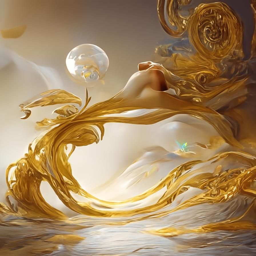 Magical Swirling Marble World in Rococo Style