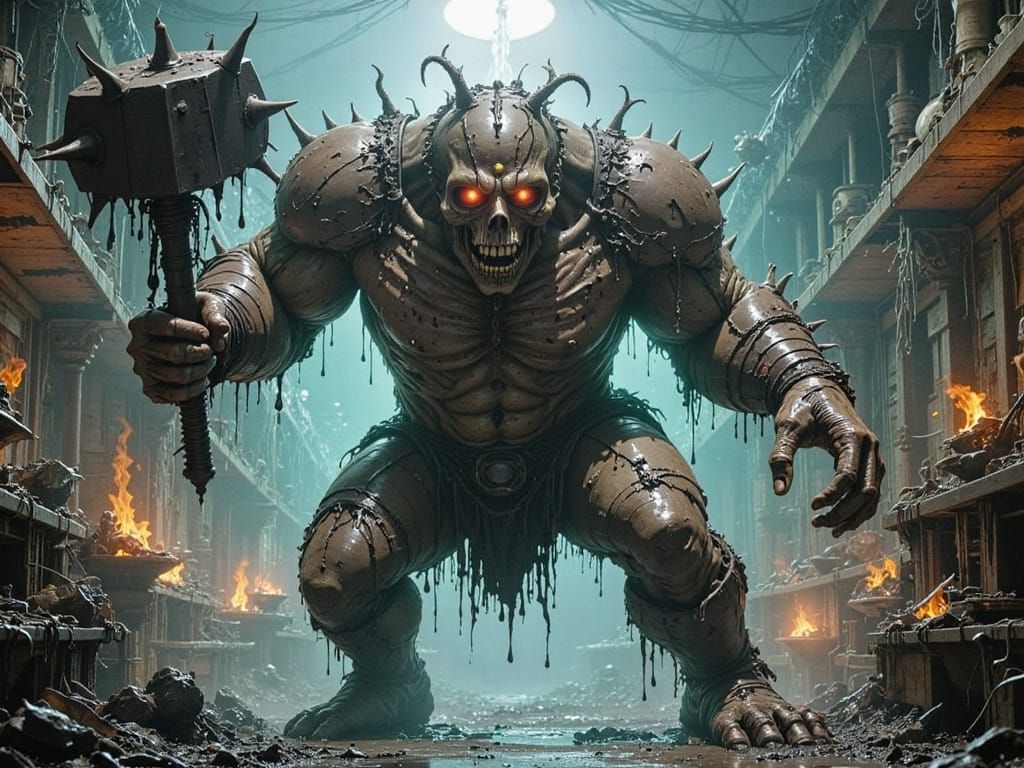 Dark Fantasy Monstrosity Emerges from Mad Scientist's Labora...