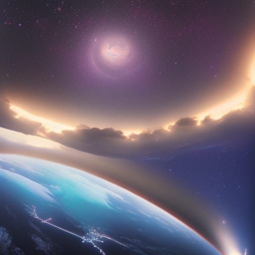 Epic Night Sky Over the Sea
