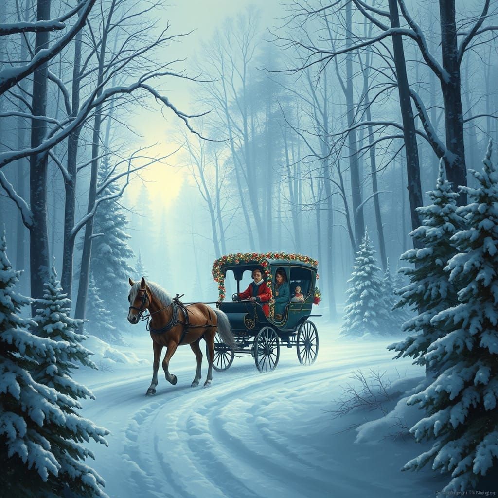 Surreal Christmas Wonderland in Ethereal Fantasy Style