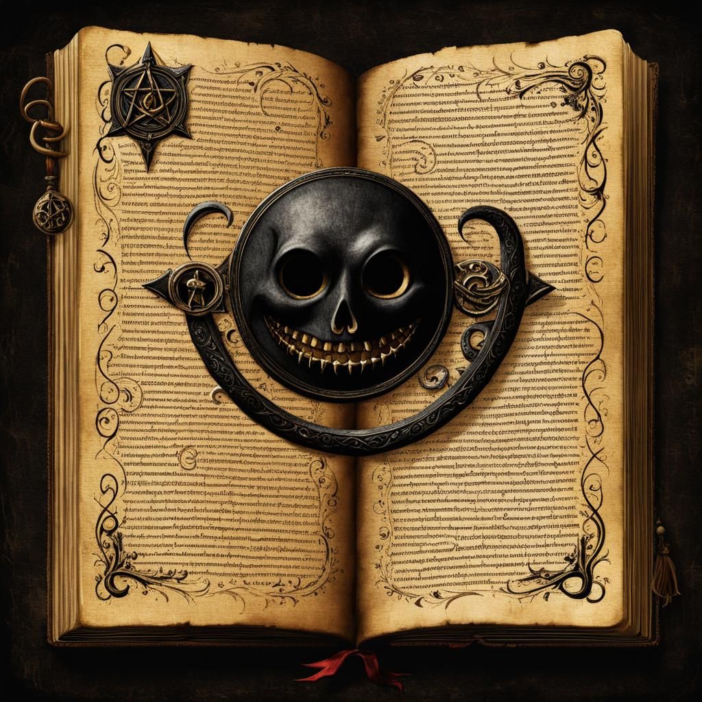 Macabre Alchemist's Journal Page with Homunculus