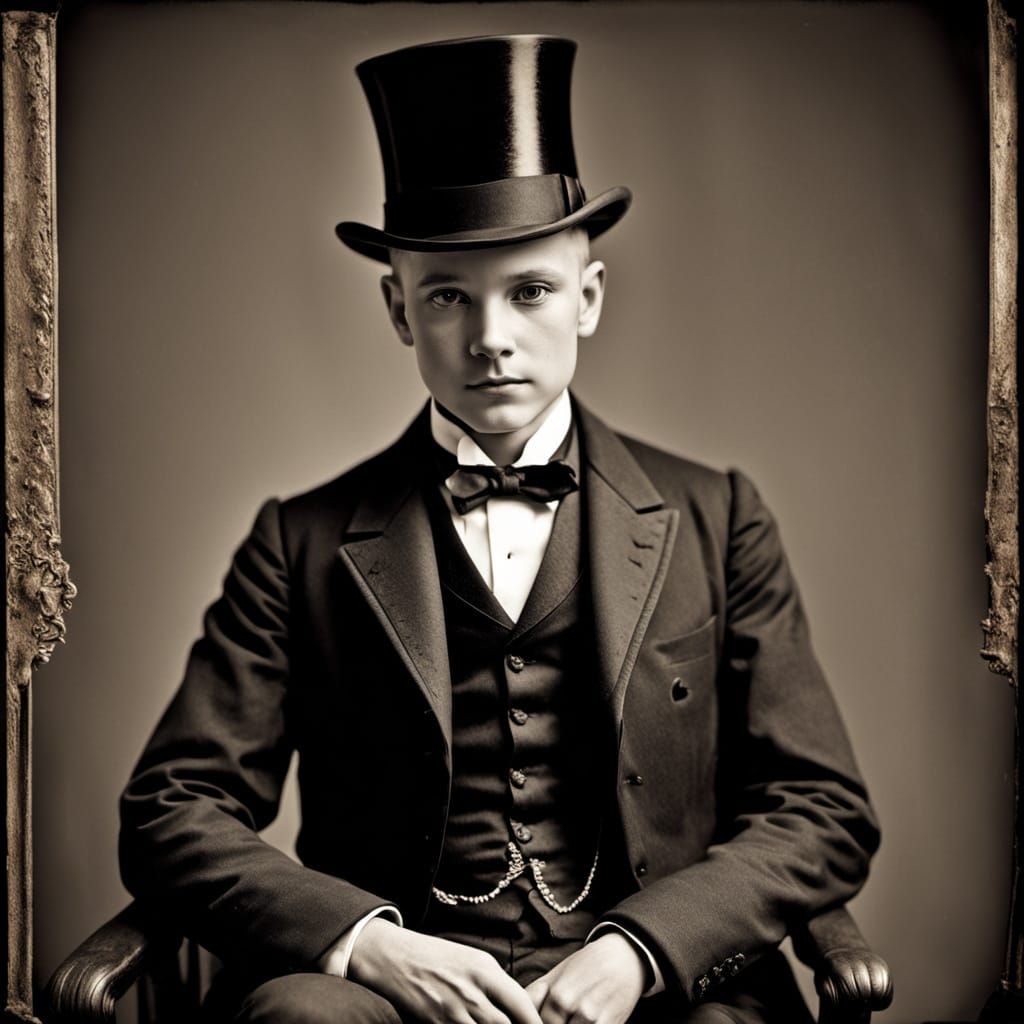 Formal 1850s Gentleman in Victorian Parlor