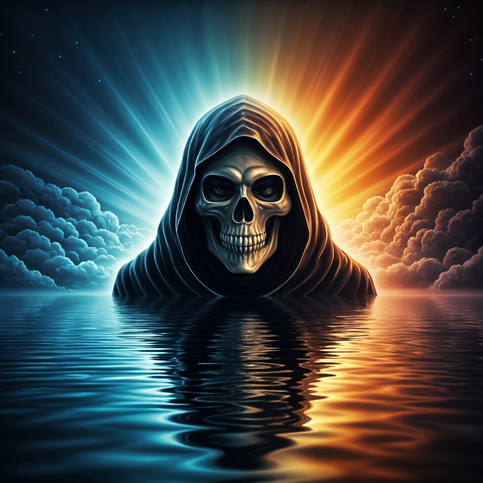 Grim Reaper Lake of Colorful Fluids