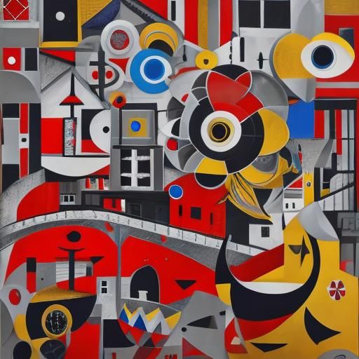 Dramatic Abstract Composition in Maximalist Style