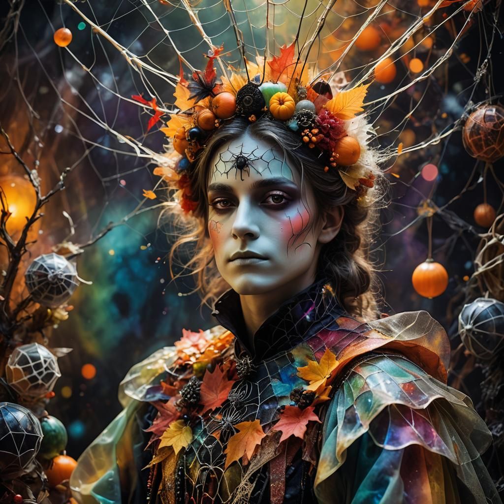 Autumn Dreamer in Surreal Rayograph Style